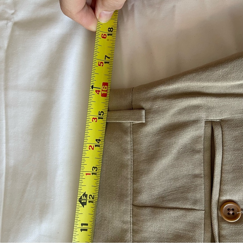 NWT Nautica Mens Tan Silk Linen Blend Shorts Size 33 (waist measures 16" across) - Picture 7 of 8
